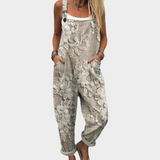 Natalia | Mono Estampado de Tirantes Gris Cómodo