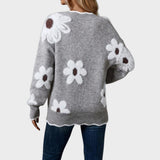 Paula | Jersey de Punto Floral Con Escote en V