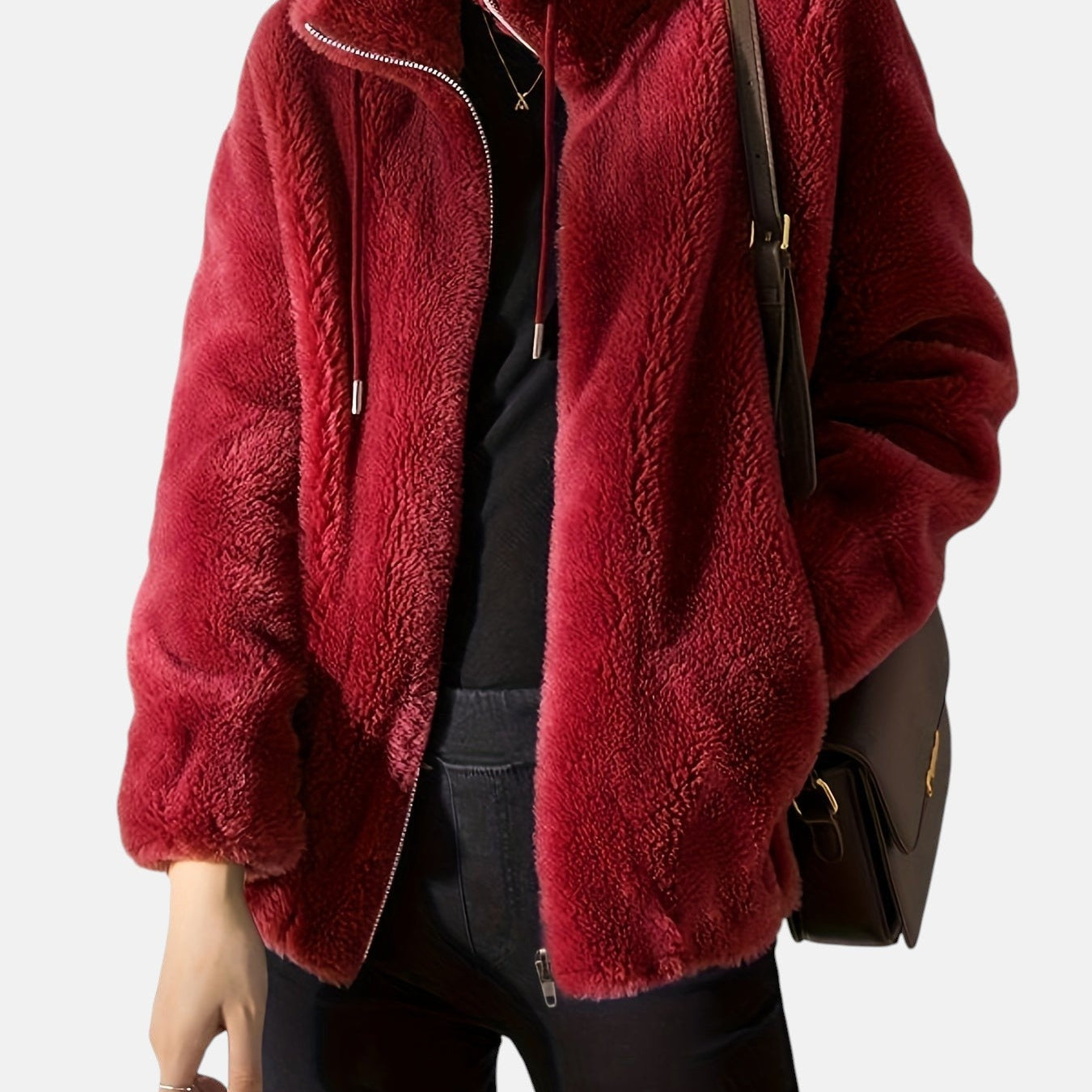Alya – Chaqueta de pelo suave con cremallera