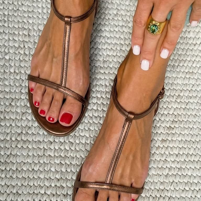 Martina | Sandalias Doradas Primavera