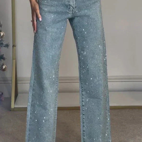 JEANS ELÁSTICOS CON APLICACIÓN DE BRILLANTES