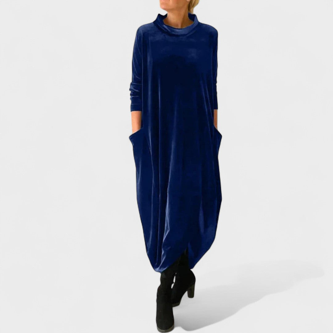 Zoe | Elegante Vestido de Terciopelo con Bolsillos