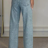 JEANS ELÁSTICOS CON APLICACIÓN DE BRILLANTES