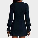 Débora | Mini Vestido de Ante con Encaje