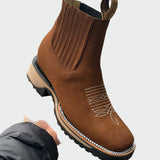 Ana - Botas De Cowboy En Piel Marrón Elegante Duraderas
