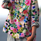 Mónica | Camisa Casual de Mujer con Estampado Floral Colorido de Primavera