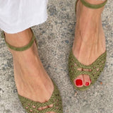 Sara | Sandalias Trenzadas Doradas