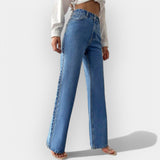 JEANS DE CINTURA ALTA CON CORTE HOLGADO