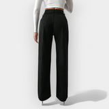 JEANS DE CINTURA ALTA CON PIERNAS ANCHAS