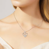 Collar de Plata con Huella y Corazón con Circonitas