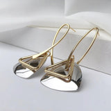 Pendientes y colgante triangular retro de plata con gancho curvo