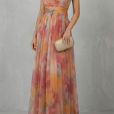 VESTIDO MAXI SIN MANGAS CON ROMANTICISMO ACUARELA