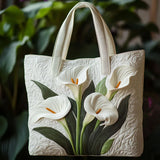 Bolso Artisanal Acolchado - Lirios Blancos