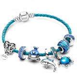 Pulsera Océano + colgantes de cuero y plata incluidos