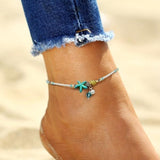 Pulsera de Tobillo con Estrellas y Concha con Piedras Naturales