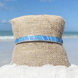 Pulsera de ópalo azul y plata