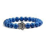 Pulsera con Perlas en Forma de Huella – Diseño de Piedra Natural