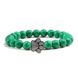 Pulsera con Perlas en Forma de Huella – Diseño de Piedra Natural
