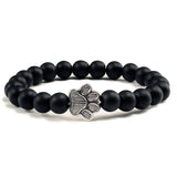 Pulsera con Perlas en Forma de Huella – Diseño de Piedra Natural
