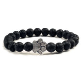 Pulsera con Perlas en Forma de Huella – Diseño de Piedra Natural