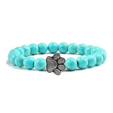 Pulsera con Perlas en Forma de Huella – Diseño de Piedra Natural