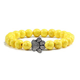 Pulsera con Perlas en Forma de Huella – Diseño de Piedra Natural