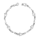 Pulsera con Patas de Perro Colgantes y Hueso de Plata Sin Tratamiento, Edición Limitada