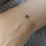 Pulsera en Oro con Cristal Verde