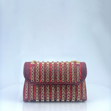 Alba | Bolso de Hombro con Cadena Chic y Diamantes de Color