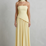 VESTIDO MAXI PALABRA DE HONOR CON DRAPEADO ESCULPIDO