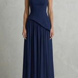 VESTIDO MAXI PALABRA DE HONOR CON DRAPEADO ESCULPIDO