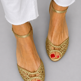 Sara | Sandalias Trenzadas Doradas