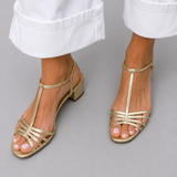 Valeria | Sandalias Doradas Elegancia Diaria