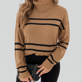 Thea – Suéter de Cuello Alto a Rayas