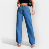 JEANS DE CINTURA ALTA CON CORTE HOLGADO
