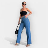 JEANS DE CINTURA ALTA CON CORTE HOLGADO