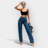 JEANS DE CINTURA ALTA CON CORTE HOLGADO