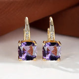 Pendientes Hoop Dorados con Piedras Misteriosas