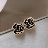 Pendientes colgantes dorados "Loto Negro"