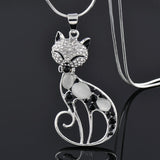 Collar Gatitos del Amor en Plata con Circonitas