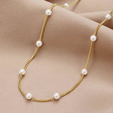 Collar Dorado con Perla Natural