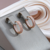 Pendientes Elegantes y Brillantes en Oro y Circonitas