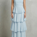 VESTIDO MAXI PALABRA DE HONOR CON CAPAS EN CASCADA