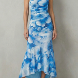 VESTIDO MAXI DE UN HOMBRO CON ELEGANCIA FLORAL