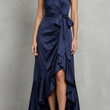 VESTIDO MAXI DE NOCHE CON SILUETA DRAPEADA DE SATÉN