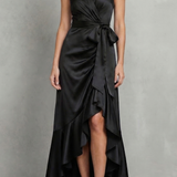 VESTIDO MAXI DE NOCHE CON SILUETA DRAPEADA DE SATÉN
