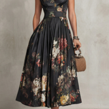 VESTIDO MIDI CON ELEGANCIA FLORAL VINTAGE