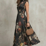 VESTIDO MIDI CON ELEGANCIA FLORAL VINTAGE