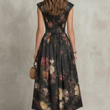 VESTIDO MIDI CON ELEGANCIA FLORAL VINTAGE