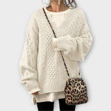 Suéter Oversize con Motivo de Trenza